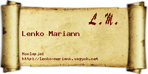 Lenko Mariann névjegykártya